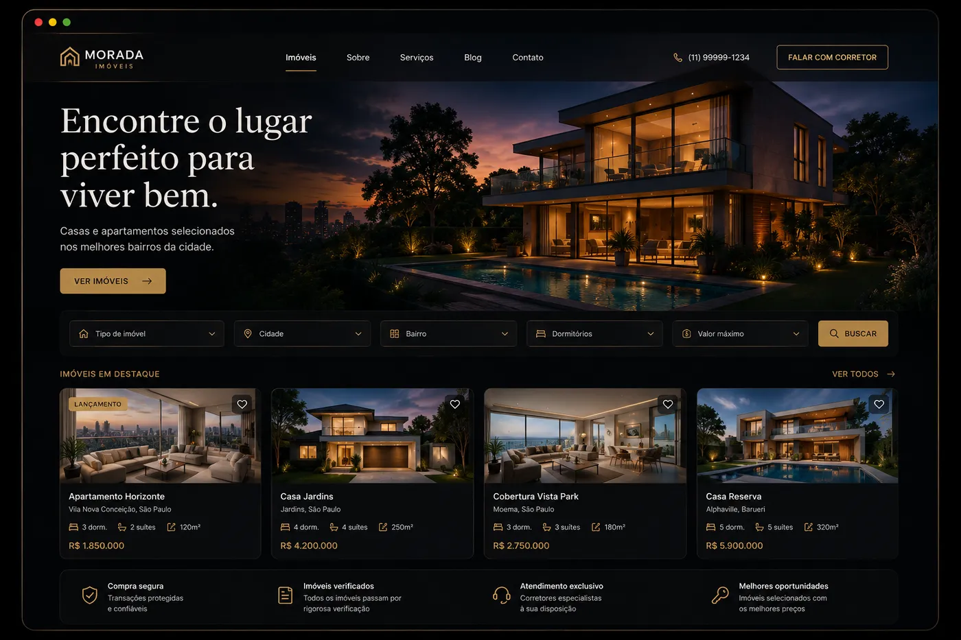 Site para corretor de imóveis