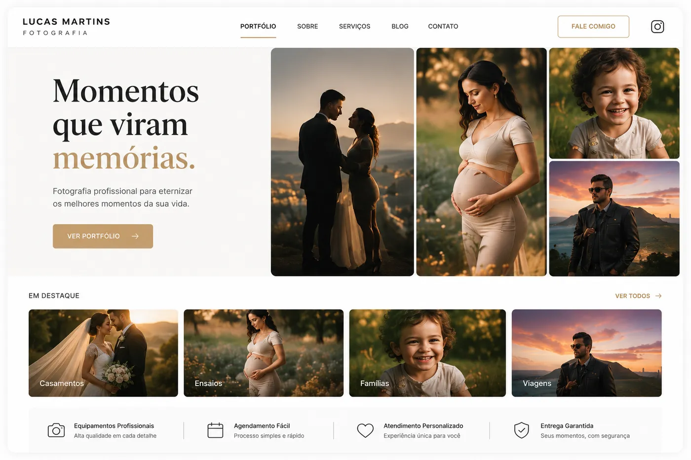 Site para fotografia