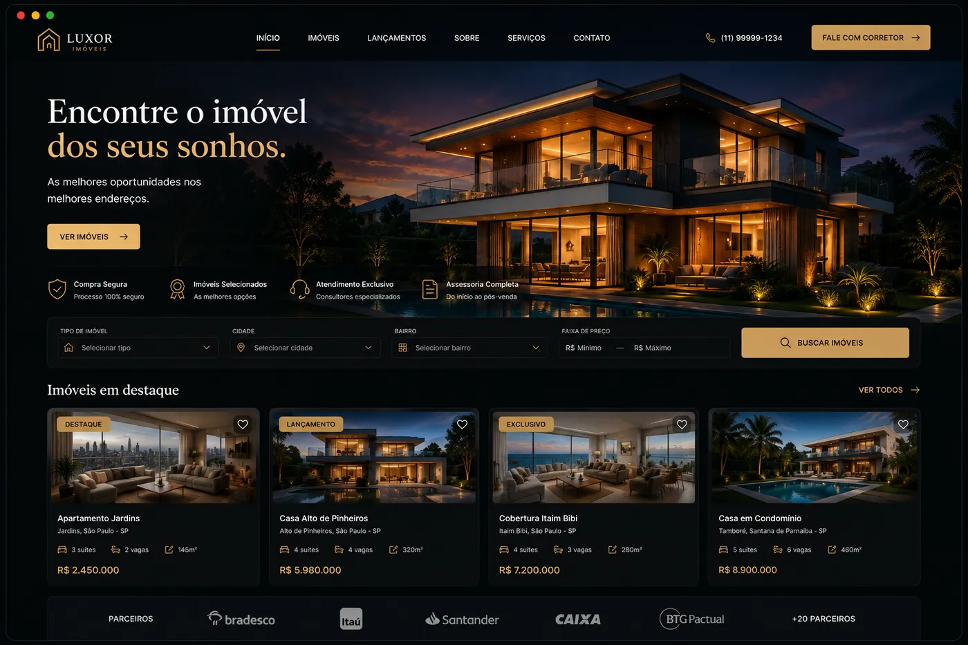 Site para imobiliária de alto padrão